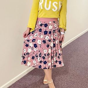 Pink floral skirt